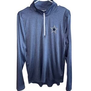 Dallas Cowboys blue quarter-zip long sleeve shirt (medium)
